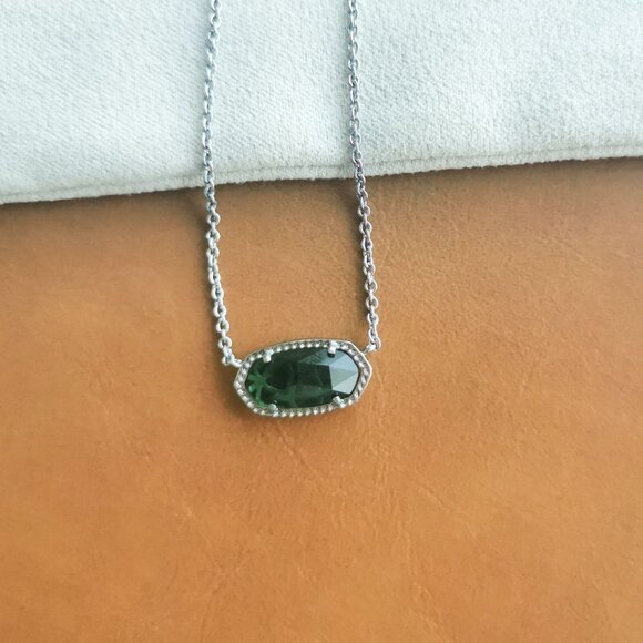 Kendra Scott Jewelry - Kendra Scott Elisa Silver Green Cat's Eye Necklace Trendy
